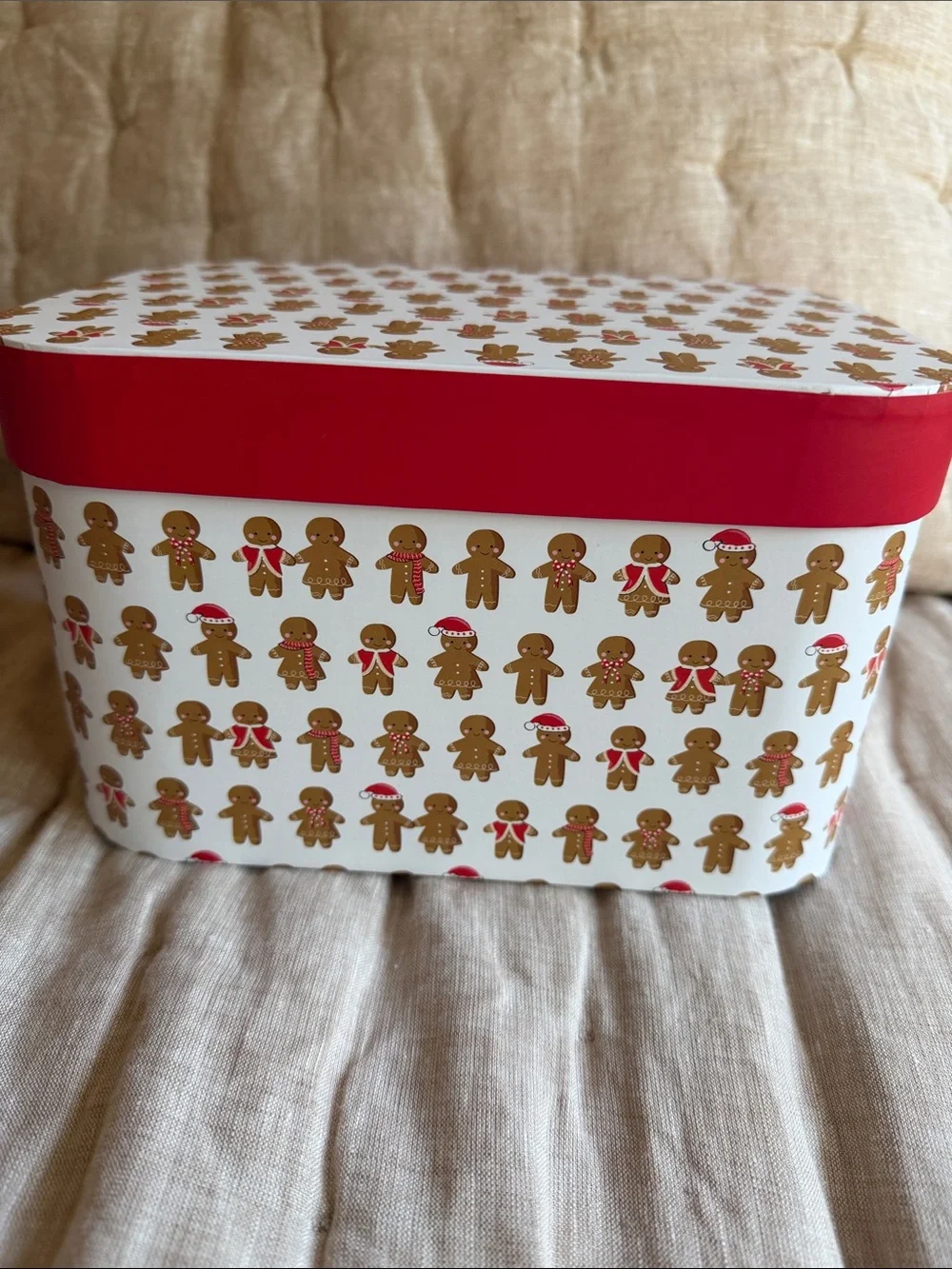 Holiday Storage Box gingerbread motif